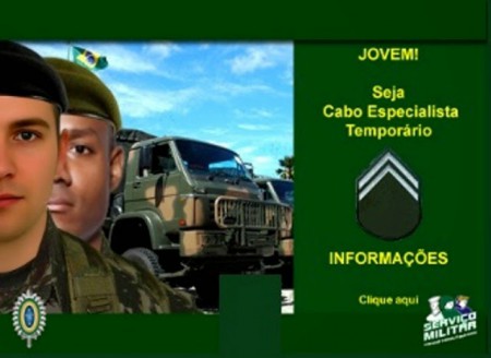Exército Brasileiro abre vagas para Cabo Especialista Temporário